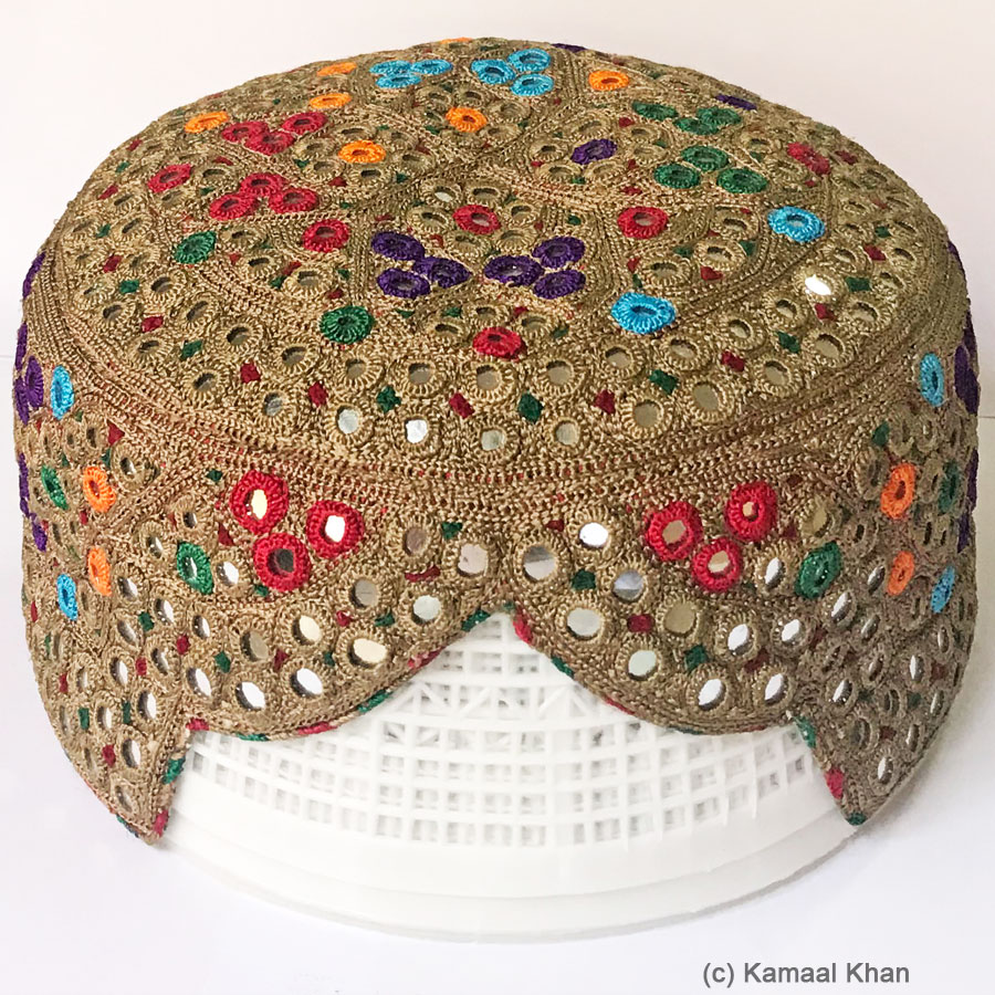 Khaki Bugti Balochi Cap or Sindhi Topi MKC-911